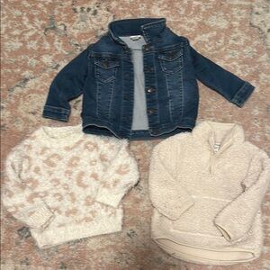 Jean jacket, quarter zip lot